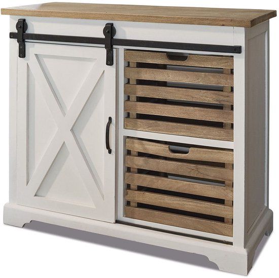 LOBERON Lage kast Bastid wit/bruin