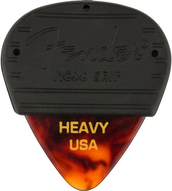 Fender 351 Mojo Grip Picks – Heavy Celluloid Tortoiseshell (3‑pack)