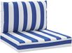 vidaXL Palletkussens - Set van 2 - Gestreept - Oxford Stof - Wit en Blauw