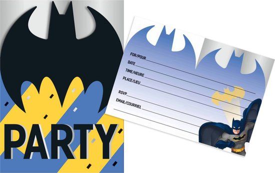 Batman Invitations - 8 Pack - Birthday Party Supplies