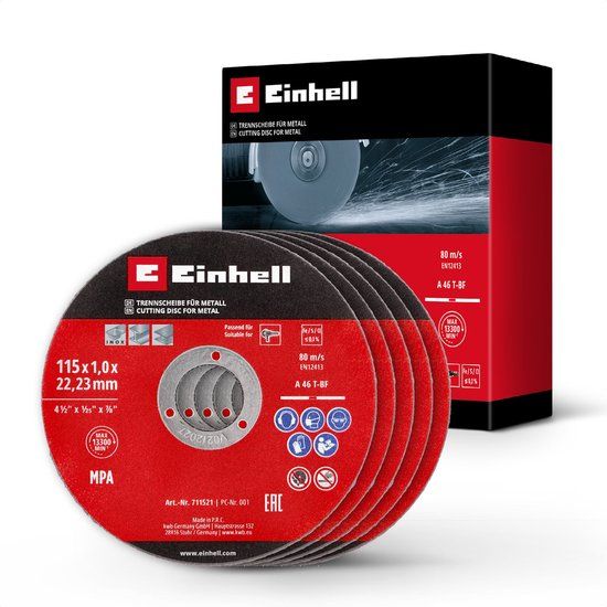 Einhell 5-delige set dunne slijpschijven voor metaal, Ø 115 mm