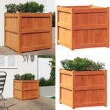 vidaXL Plantenbak 60x60x60 cm massief grenenhout wasbruin