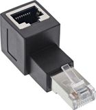 InLine STP CAT6a 10 Gigabit RJ45 haakse adapter - haaks naar beneden / zwart