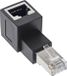 InLine STP CAT6a 10 Gigabit RJ45 haakse adapter - haaks naar beneden / zwart
