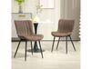 HOMCOM Lot de 2 Chaises Modernes Capitonnées Marron Salle à Manger