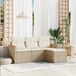 Maison Exclusive - Ensemble de meubles de jardin 4 pièces avec canapé et coussins, beige, en polyrotin