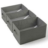 edihome, Closet Organizer voor Kleding – Lade Organizer met Compartimenten, Opvouwbare Stoffen Ladeverdeler voor Ondergoed, Sokken en T-Shirts, Kast Organizer (3 Pack - Zonder Comp. - Donkergrijs)