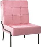 vidaXL Relaxstoel - Fluweel - Roze - 65x79x87 cm
