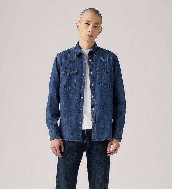 Levi's Barstow Western Overhemd Mid Blauw - Maat S - Heren