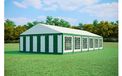 Tente de réception 6x12 m PREMIUM – PVC 500 g/m², ignifuge, cadre au sol + renforts de toit, jusqu'à 150 personnes - Vert-blanc
