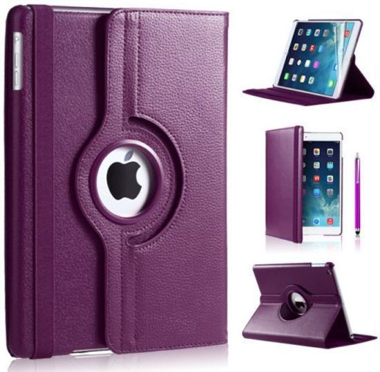 Panda - iPad Air 2/3/4 hoes 360 graden Multi-stand draaibaar - Paars