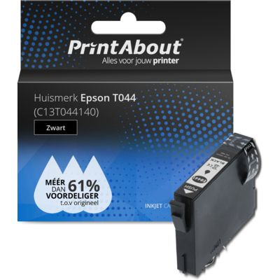 PrintAbout Huismerk Epson T0441 (C13T044140) Inktcartridge Zwart