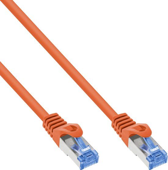 InLine® patchkabel, Cat.6A, S/FTP, TPE (LSZH), CCA, oranje, 2m