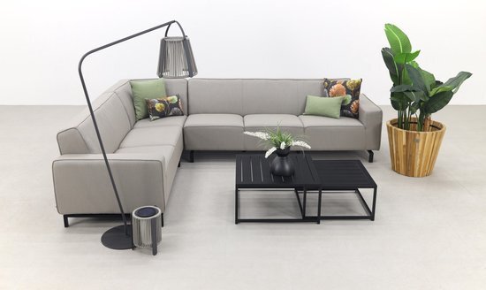 Boavista/Royalty Sunbrella loungeset - Nature Grey - 5-delig - Links