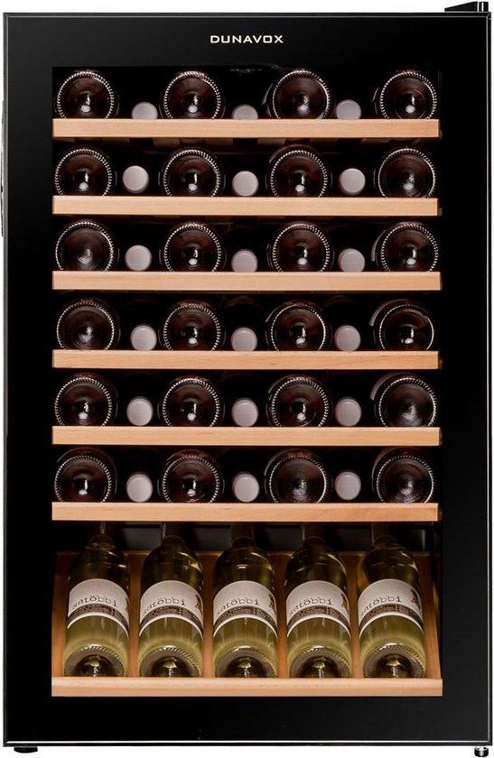 Dunavox Home-48 - Wijnkoelkast - 48 flessen - Zwart