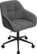 Set de 2 fauteuils de bureau pivotants en velours – réglables en hauteur – avec accoudoirs – gris – adapté pour salon, bureau ou table de maquillage