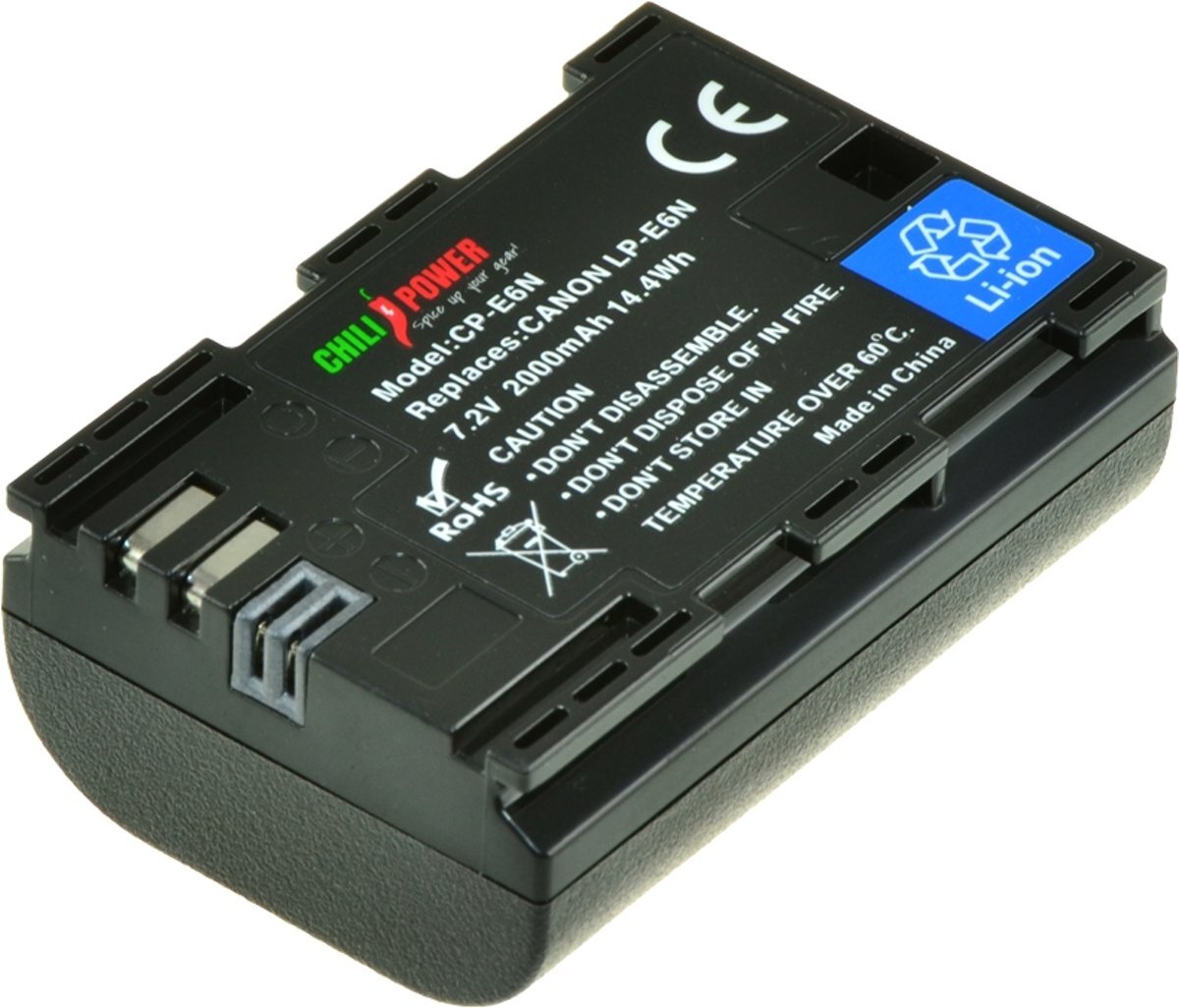 ChiliPower LP-E6N accu voor Canon - 2000mAh LP-E6N accu voor Canon - 2000mAh