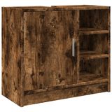 VidaXL Wastafelkast 90x29x55 cm bewerkt hout gerookt eikenkleurig