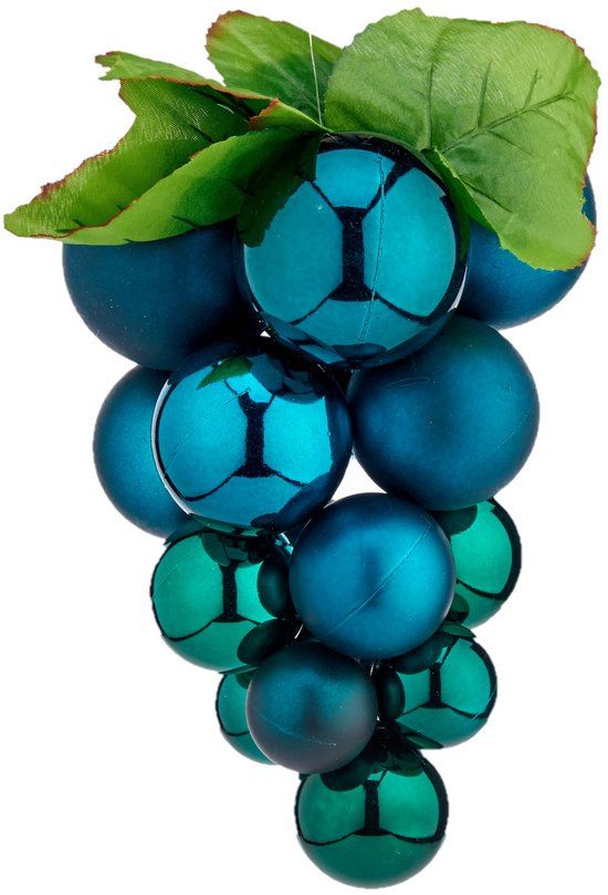 Krist+ Artesania Cerd Kerstballen Klein Druiven Blauw Plastic 14 x 14 x 25 cm