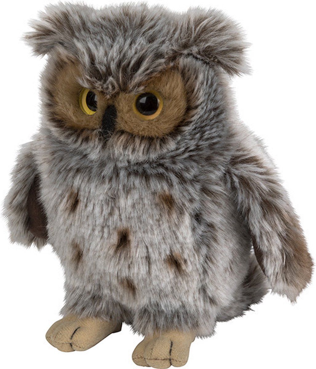 Nature Planet Pluche Oehoe Uil Vogel Knuffel 18 cm - Uilen Knuffeldier