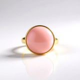 Cavill - Zilveren ring 925 Sterling met 8 234 ct roze opaal cabochon - Verguld - Elegante damesring 25x20 mm modern design