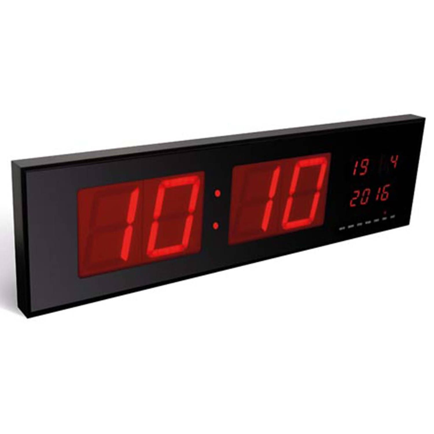 Perel Wandklok Met Led-Display - Zwart