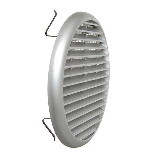 La Ventilazione Ventilatie TUR200CR ventilatierooster van kunststof met mol, zilver, diameter 235 mm