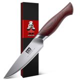 SHAN ZU Japans Schilmes 9,5 cm voor Fruit en Groenten, Klein Paring Knife van 10Cr15MoV Roestvrij Staal met Ergonomische Pakkahouten Handgreep – Okinawa Serie