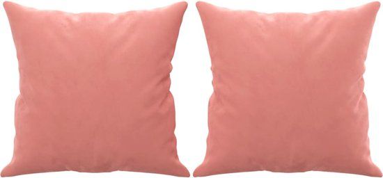 vidaXL Sierkussens 2 stuks 40x40 cm fluweel roze