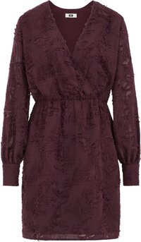 WE Fashion Dames jurk met jacquard-dessin L Burgundy red