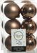 Decoris Kerstballen - 24 stuks - Walnoot Bruin - 6 cm - Kunststof - Mat/Glans