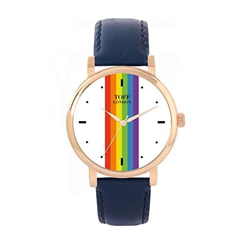 Toff London Pride Lineair horloge met witte stokken
