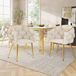FloraGrace Chaise de salle à manger 44 x 41 x 74 cm - Assise ergonomique et douce - Set de 4 - Velours et métal - Beige