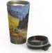 Rayher Bol Stainless Steel Travel Mug Thermosfles - Vincent van Gogh Caféterras bij nacht - Zwart