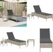 vidaXL Ligbed met tafel en kussen poly rattan lichtgrijs