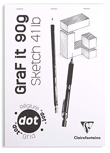 Clairefontaine Graf It Tekenblok - DIN A4 - 80 vellen - Dot - 90 g - Kleurrijk Gesorteerd
