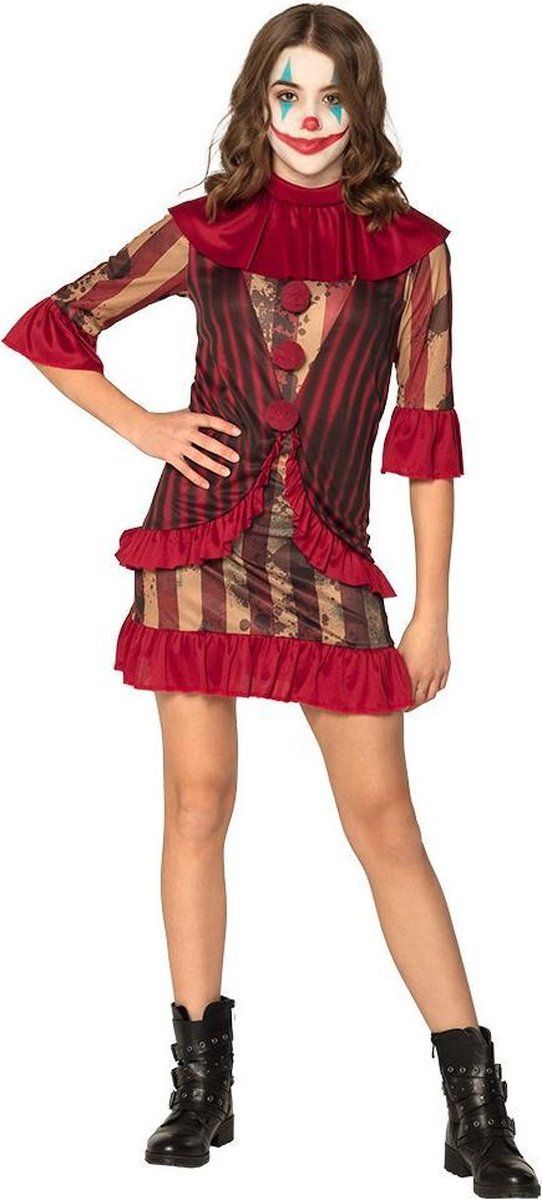 Boland Verkleedpak Midnight Clown Meisjes Rood Maat 164