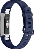 By Qubix - Compatible Fitbit bandje - Geschikt voor Fitbit Alta HR siliconen bandje met gesp - Maat: Large - Donkerblauw Smartwatch bandje