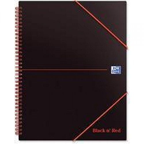 A4+ Conference Notebook Black & Red with Elastic Closure (Pack of 5)