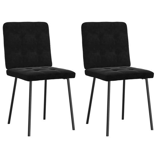 vidaXL Eetkamerstoelen 2 stuks fluweel zwart