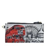 Anna by Anuschka Women's Hand-Painted Leather Organizer Wallet, Iconic London, One Size