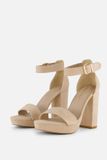 Ann Rocks Sandalen met hak beige Textiel - Maat 41