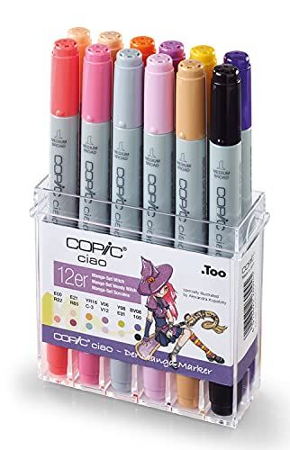 Copic Ciao viltstiftset, 12-delig, design heks