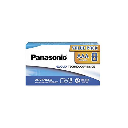 Panasonic EVOLTA TECHNOLOGY INSIDE AAA Micro LR03, 8-pack in plasticvrije verpakking, 1,5 V, premium batterij met langdurige energie, alkalinebatterij