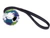 Nobby Massief rubber snackball met anti-slip touw camouflage; Ø 7 cm; touw: 32 cm