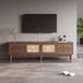 MODFU Luxe TV-Meubel met Rotan Deuren (180 cm) - Retro Dressoir met 4 Lades & Soft-Close - Geschikt voor 80 inch - Bruin