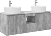 vidaXL Badkamerkastenset 3 st Betongrijs 49,5 x 44,5 x 65 cm