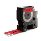 DYMO D1 Standard Labels - Black on Red - 24mm x 7m