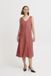b.young BYFALAKKA BUTTON DRESS Dames Midi Jurk Roze Linnen Viscose Maat 34