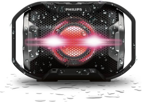 Philips Shoqbox SB300 - Zwart Volledig waterdichte speaker met LED-verlichting